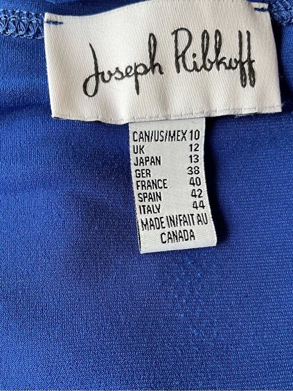 Joseph Ribkoff Royal Blue V-Neck Tunic Top Asymmetrical Hem Size 10 - Picture 5 of 6